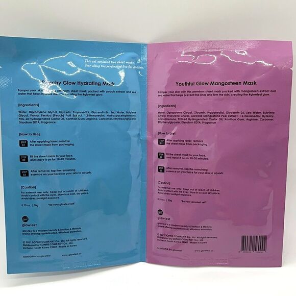 NWT GLOWIEST Youthful Glow and Peachy Glow Mask Duo - Picture 3 of 3